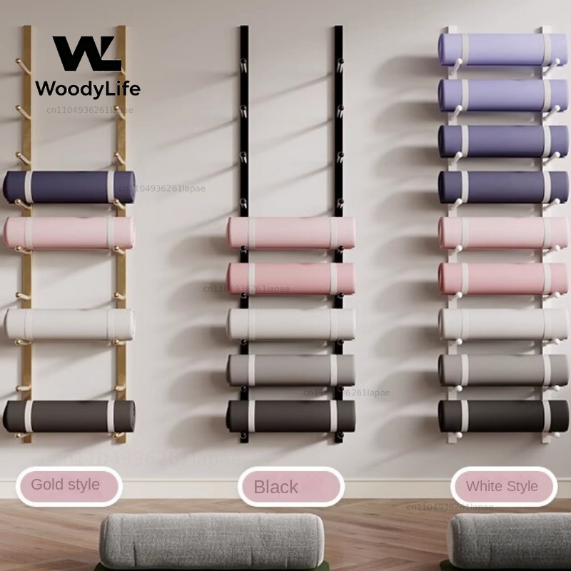 Home Gym Yoga Mat Storage - Studio Wall Rack Large Capacity Hanging