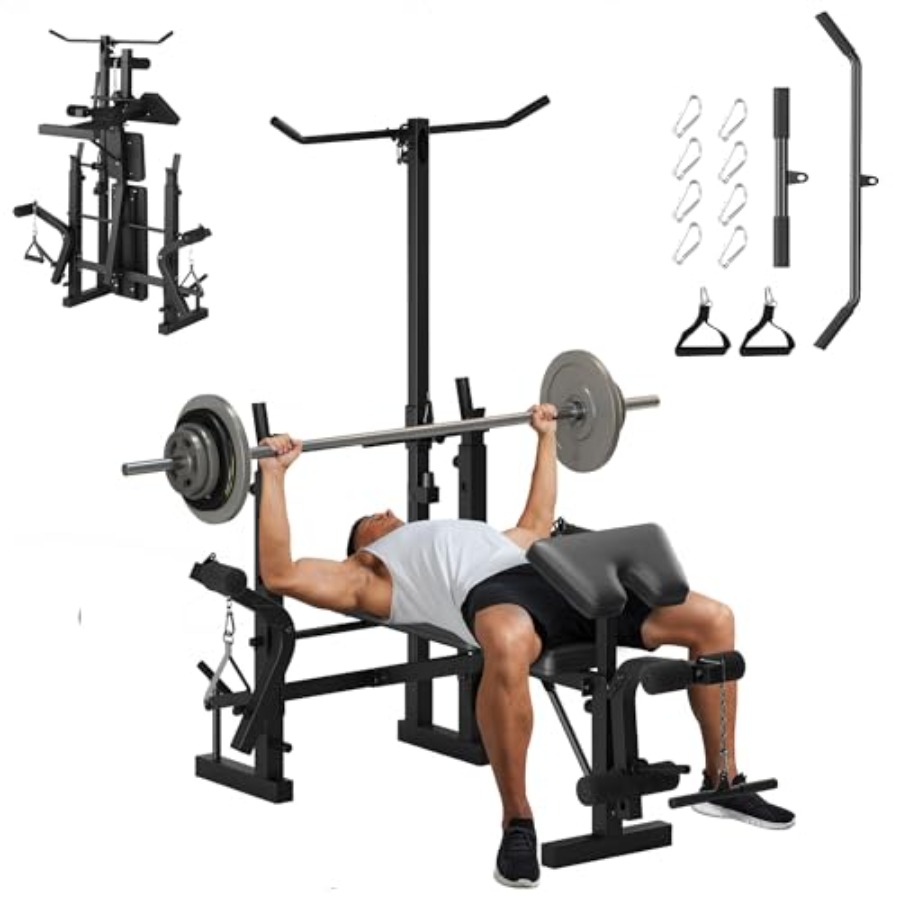 Home Gym Leg Extension - Home Gym Strength Training Bench Set: