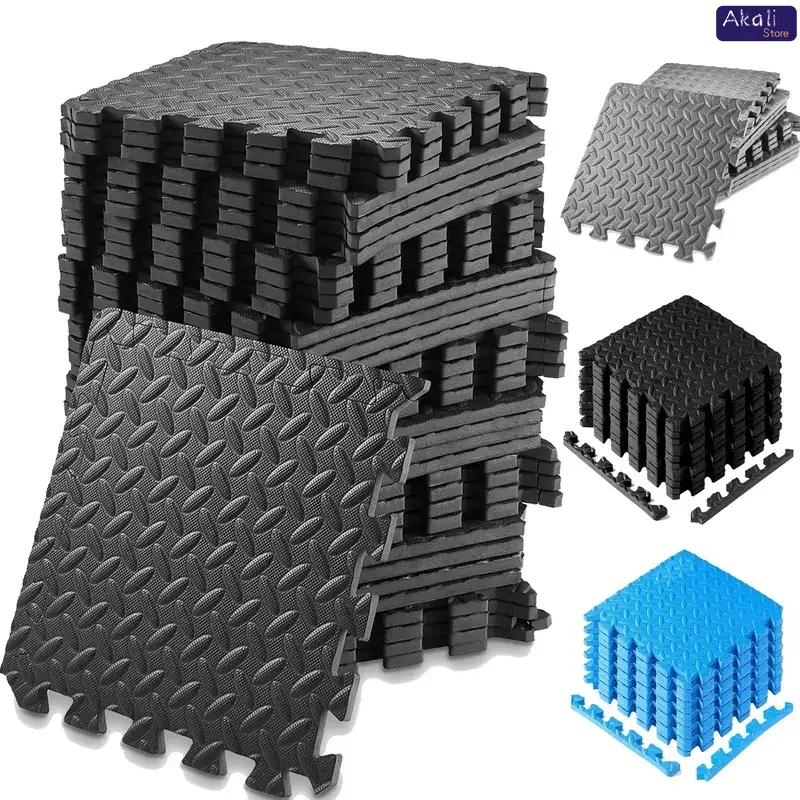 Home Gym On Carpet - EVA Interlocking Foam Floor Tiles 30x30cm