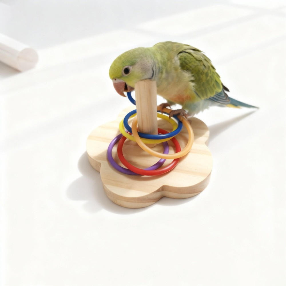 Gymnastic Rings Wooden - 1PC Wooden Parrot Intelligence Training Toy