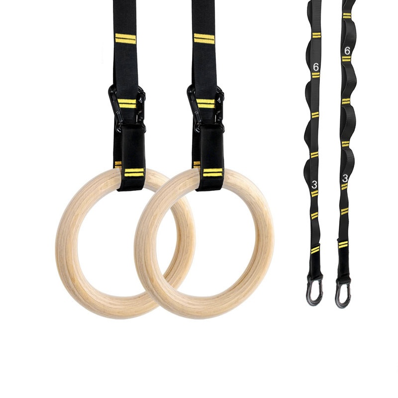 Gymnastic Rings Wooden - 28mm 32mm Pull-up Gymnastics Rings Hanging
