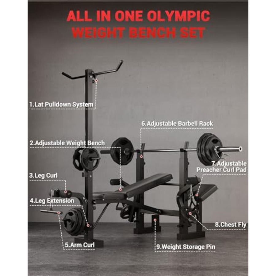 Home Gym 8-in-1 Foldable Weigh - Home Gym Leg Extension 评论和价格