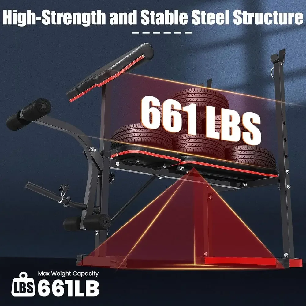 8-in-1 Adjustable Weight Bench - Home Gym Leg Extension 评论和价格