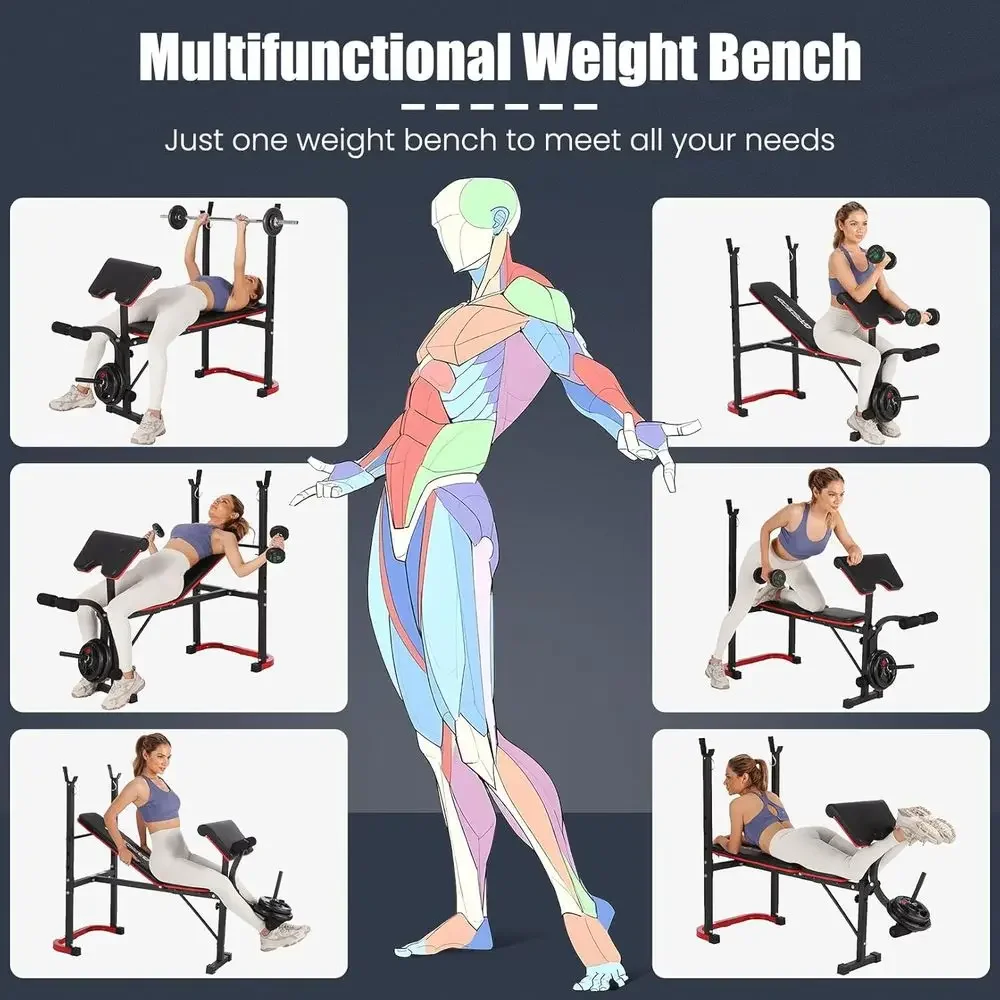 8-in-1 Adjustable Weight Bench - Home Gym Leg Extension 评论和价格