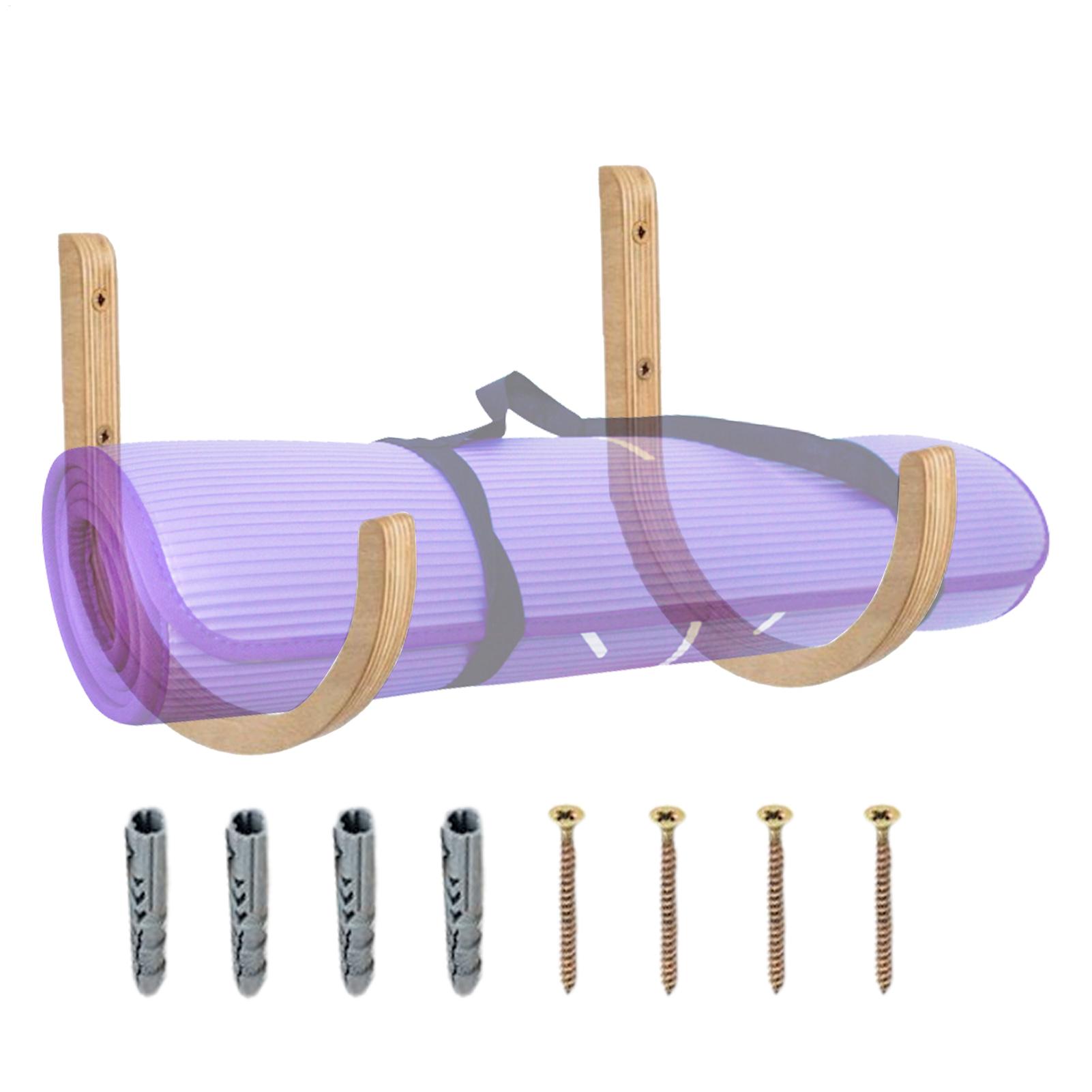 Wooden Yoga Mat Holder Wall Mo - Home Gym Yoga Mat Storage 评论和价格