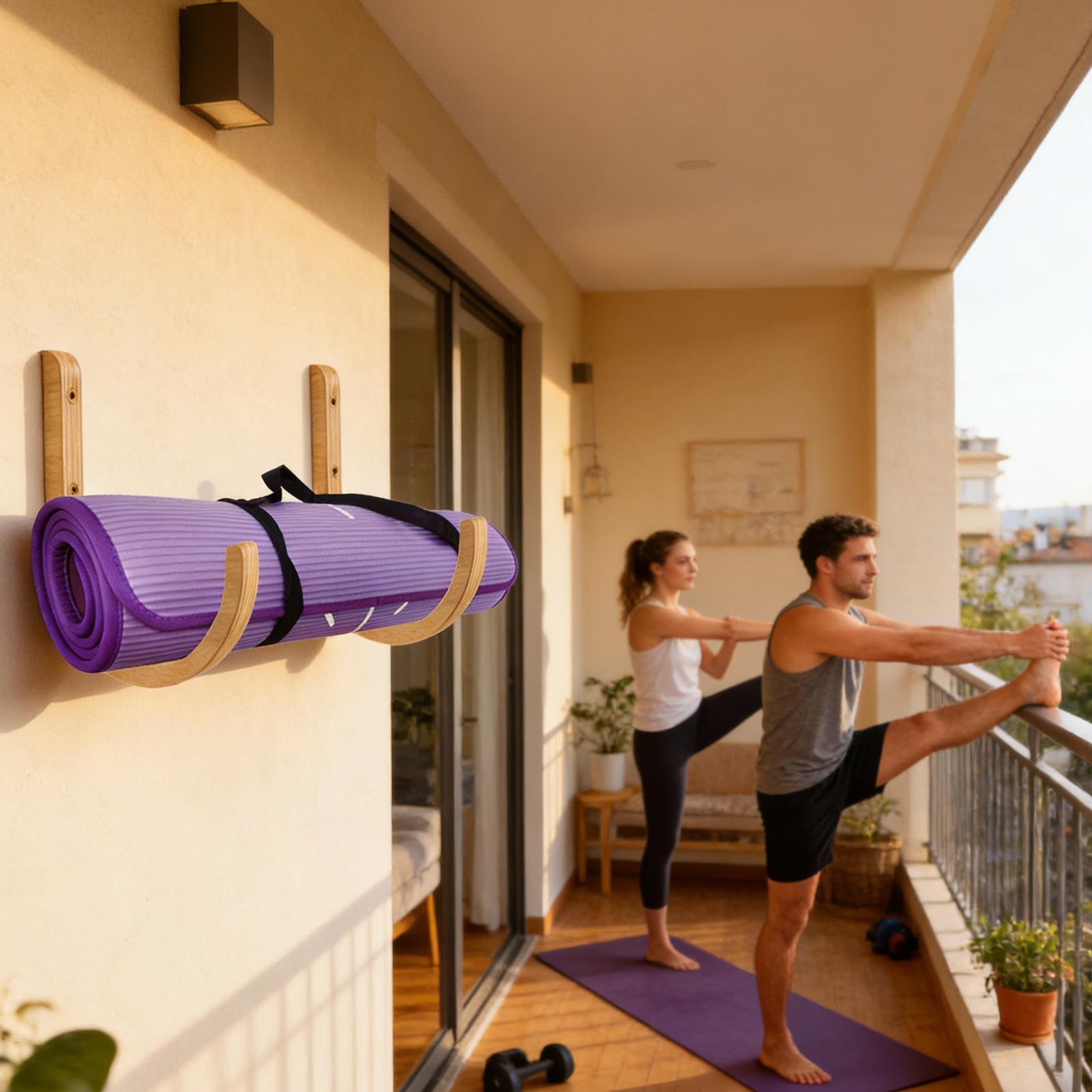 Yoga Mat Organizer 2 Pieces Wo - Home Gym Yoga Mat Storage 评论和价格