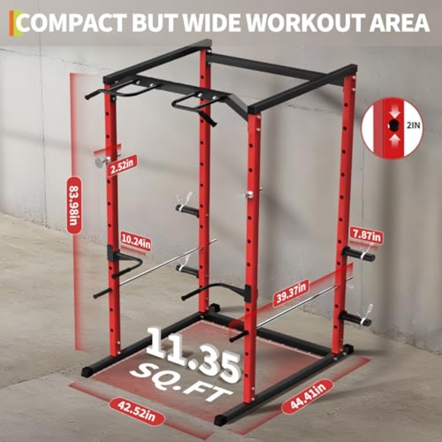 Heavy-Duty Power Cage with Pul - Home Gym Pull Up 评论和价格