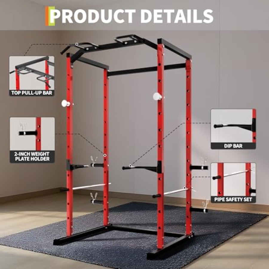 Heavy-Duty Power Cage with Pul - Home Gym Pull Up 评论和价格