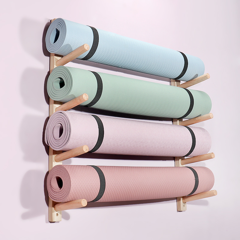 Wooden Yoga Mat Holder Wall Mo - Home Gym Yoga Mat Storage 评论和价格