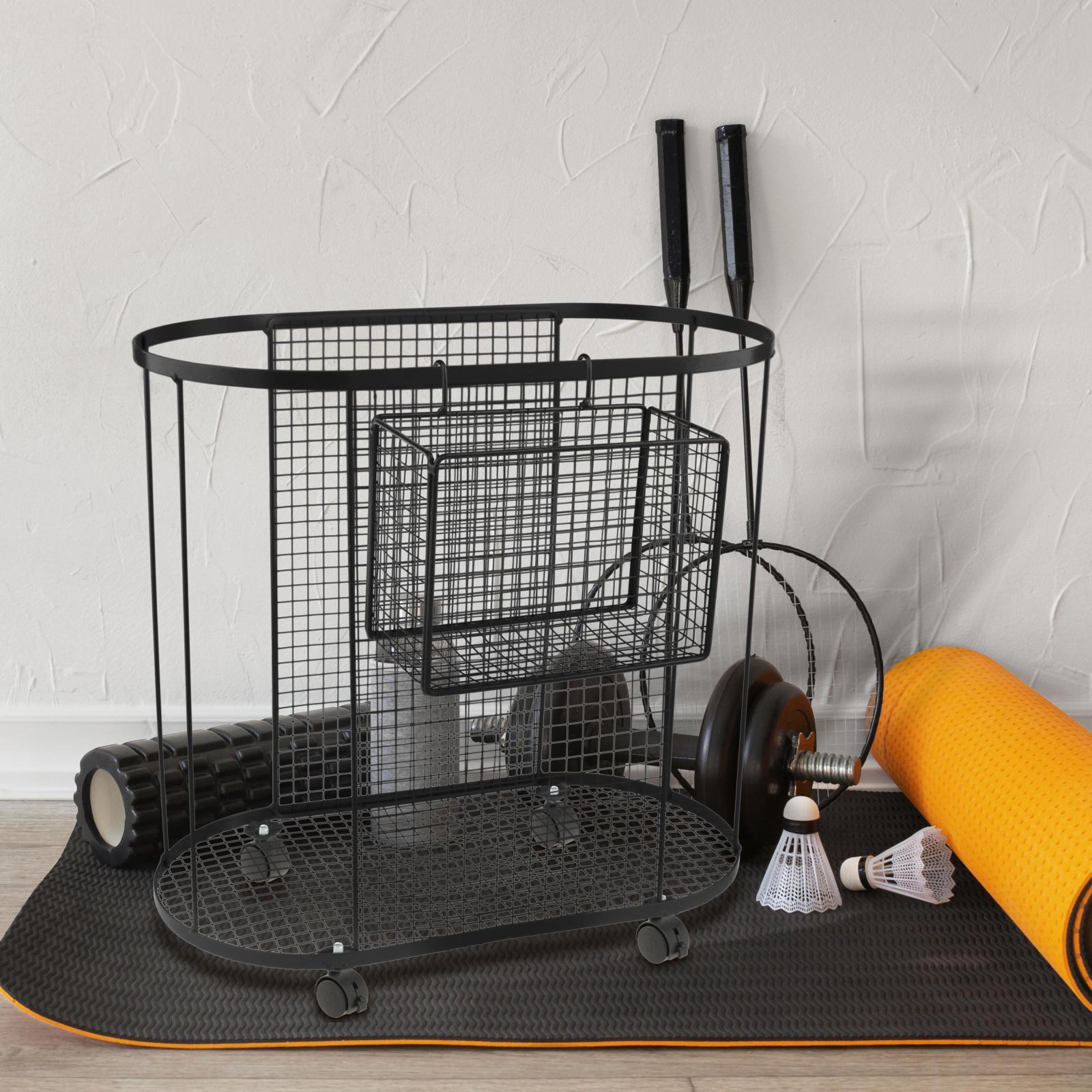 Metal Gym Organizer with Wheel - Home Gym Yoga Mat Storage 评论和价格