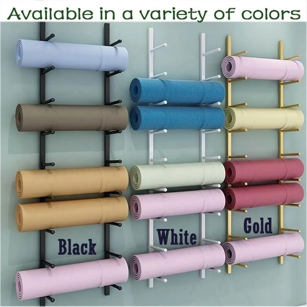 Wall-Mounted Metal Yoga Mat Ra - Home Gym Yoga Mat Storage 评论和价格