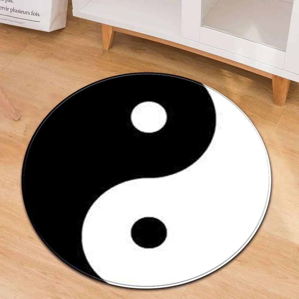 Yin Yang Taiji Round Rug Flowe - Home Gym On Carpet 评论和价格