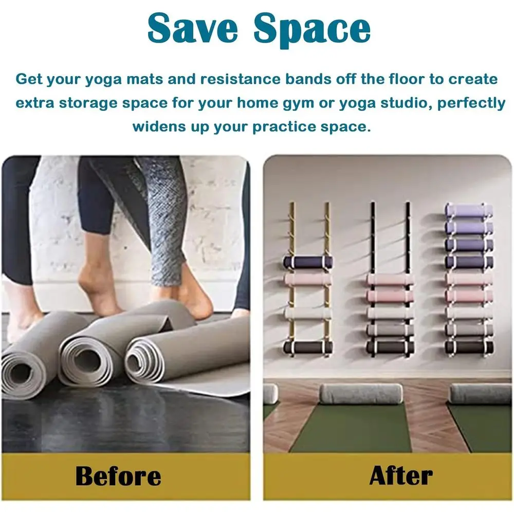 Wall-Mounted Metal Gym Rack fo - Home Gym Yoga Mat Storage 评论和价格