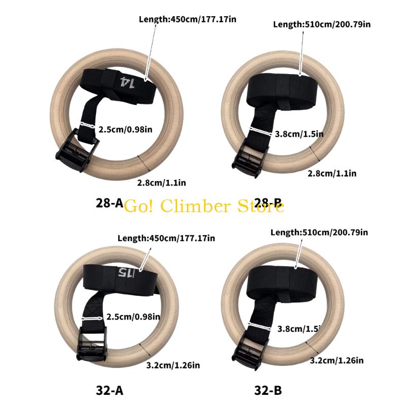 Q84C Adjustable Wood Gymnastic - Gymnastic Rings Wooden 评论和价格