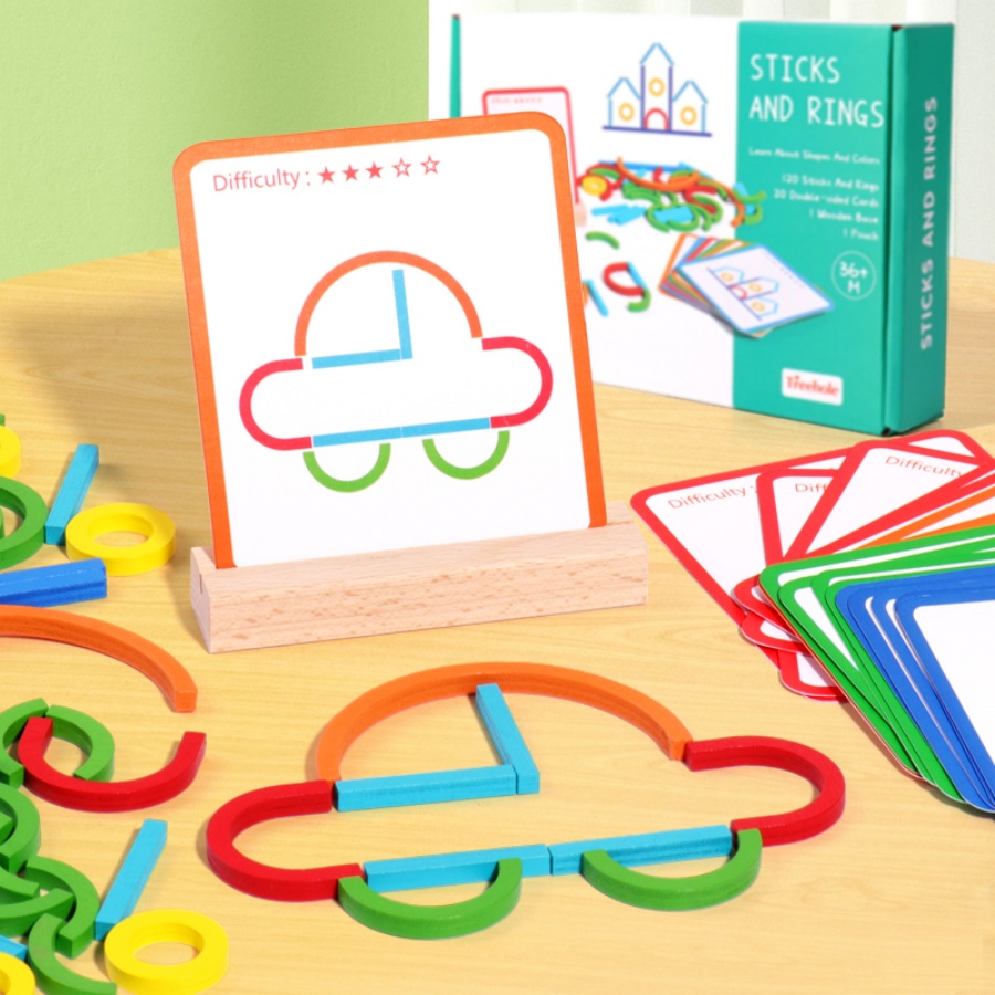 Children's early education puz - Gymnastic Rings Wooden 评论和价格