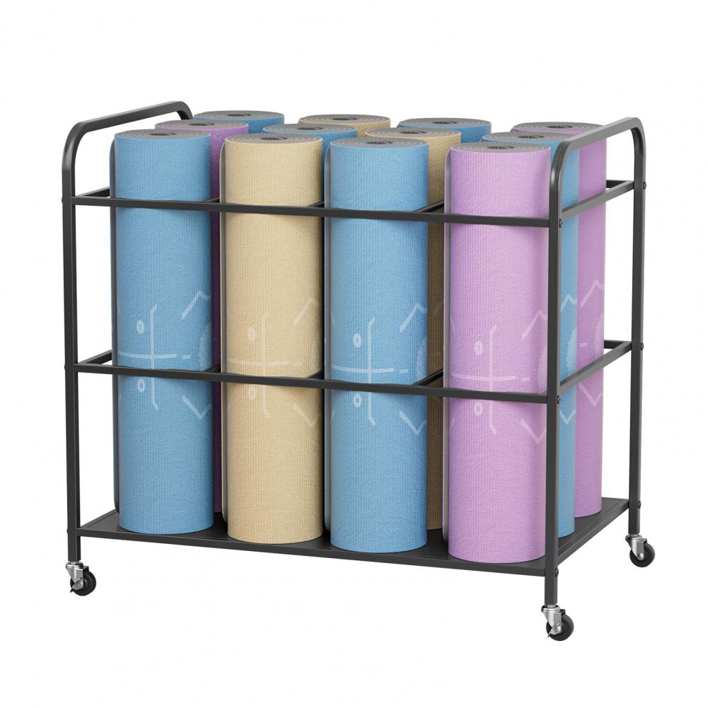 Yoga Mat Storage Rack with Whe - Home Gym Yoga Mat Storage 评论和价格
