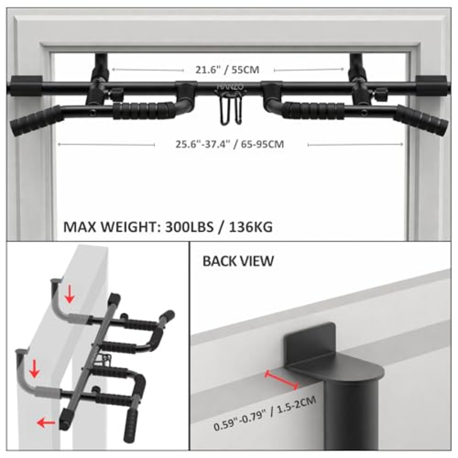 Doorway Pull Up Bar Set with S - Home Gym Pull Up 评论和价格