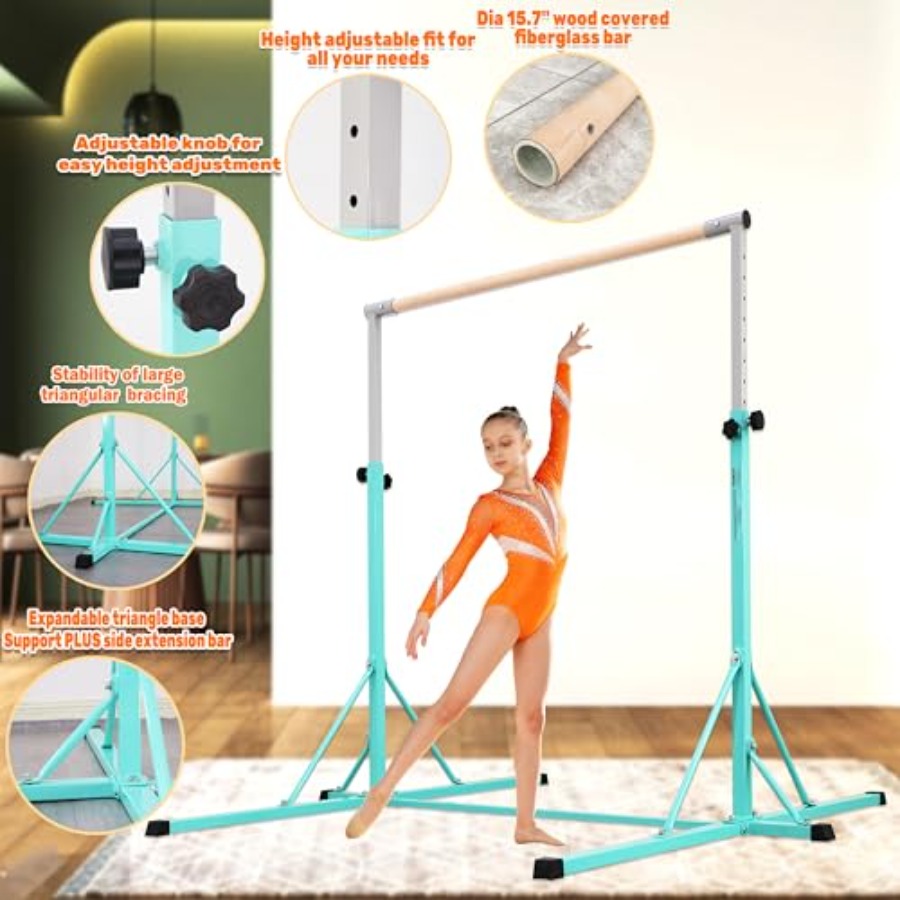 Gymnastics Bar for home gym tr - Gymnastic Rings Wooden 评论和价格