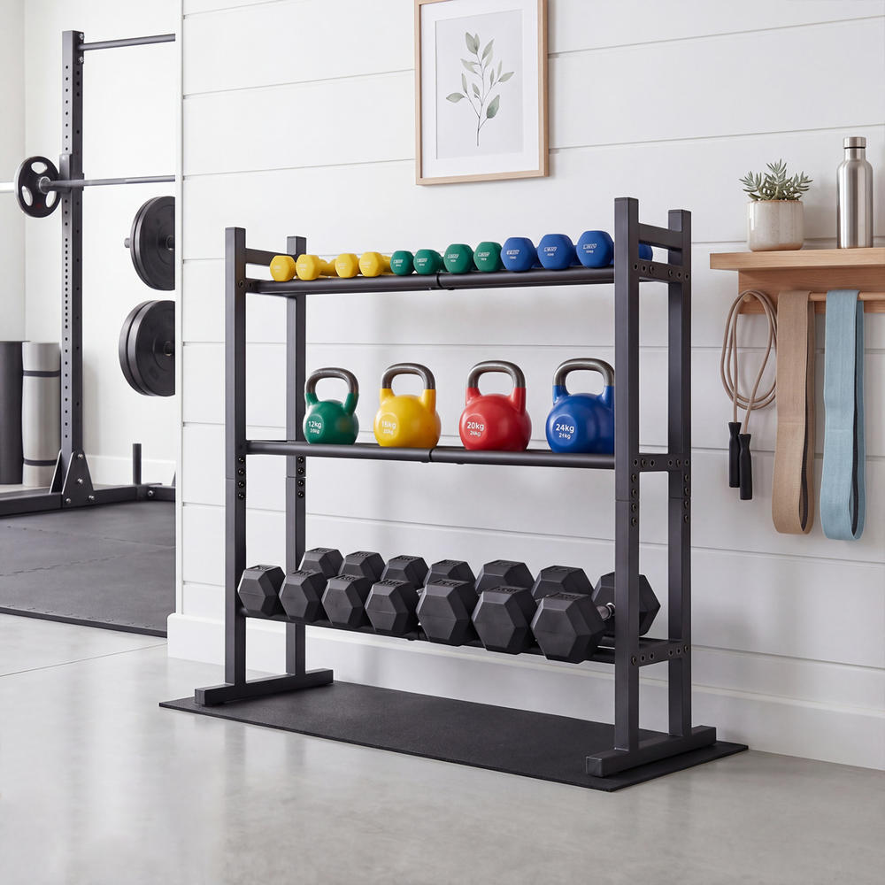 Heavy Duty 3-Tier Dumbbell Rac - Home Gym Usa 评论和价格