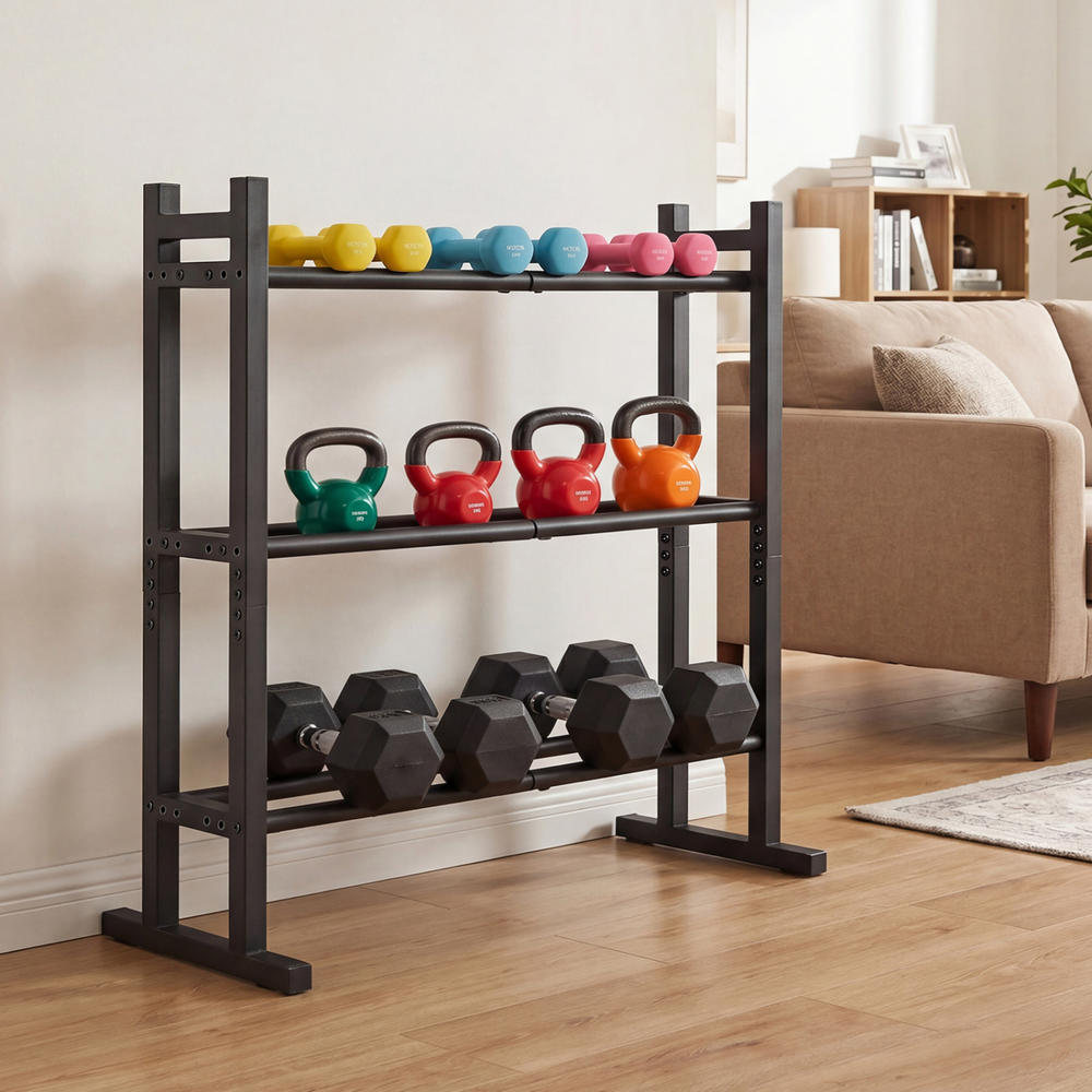 Heavy Duty 3-Tier Dumbbell Rac - Home Gym Usa 评论和价格