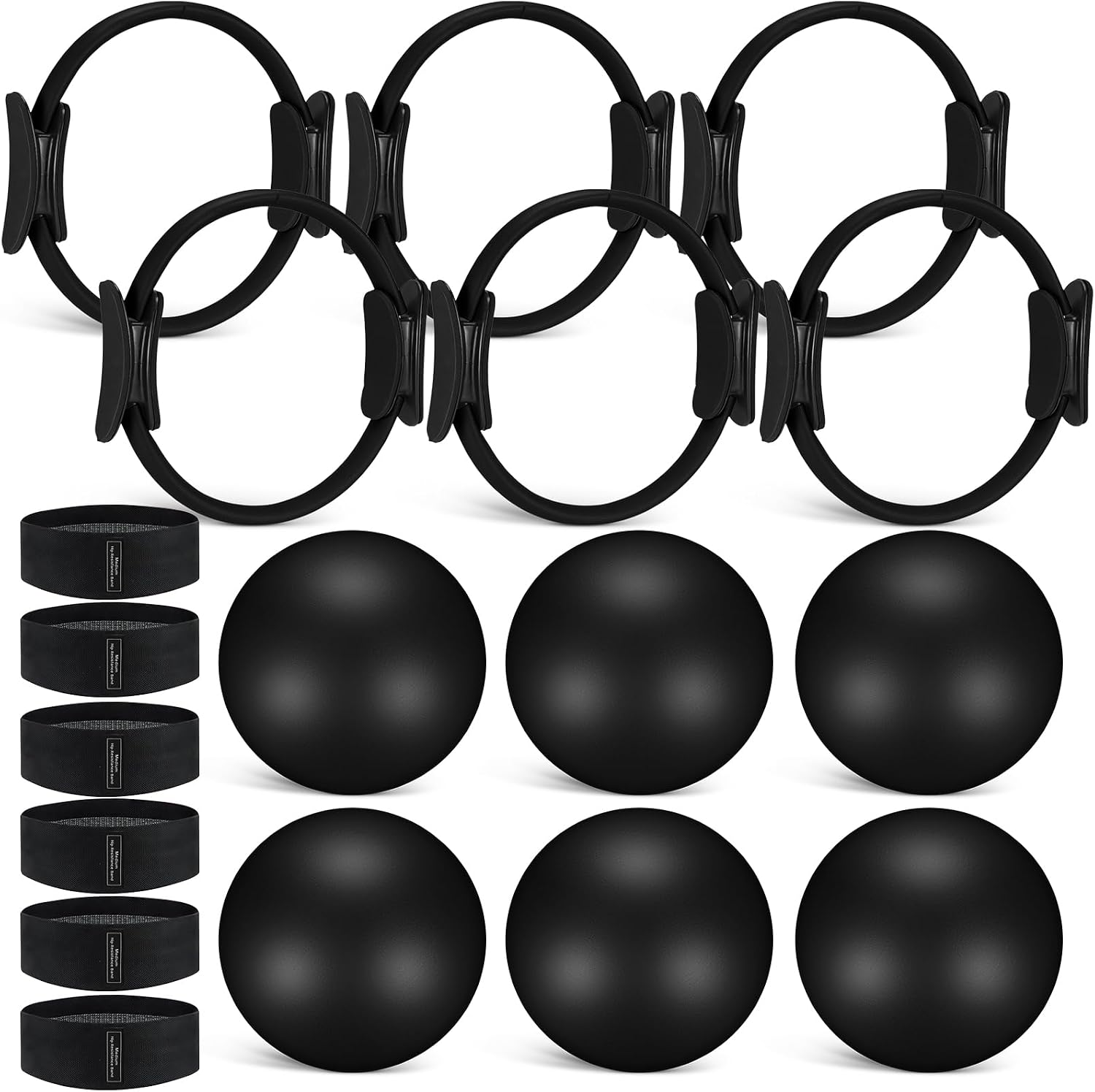18 Pcs Pilates Ring And Ball S - Resistance Loop Mini Band 评论和价格