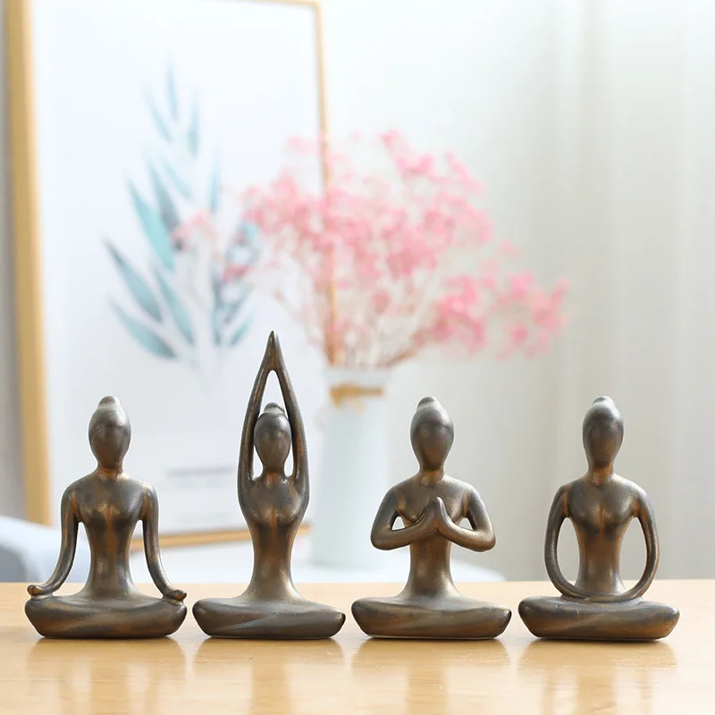 Abstract Yoga Poses Zen Cerami - Home Gym Zen 评论和价格