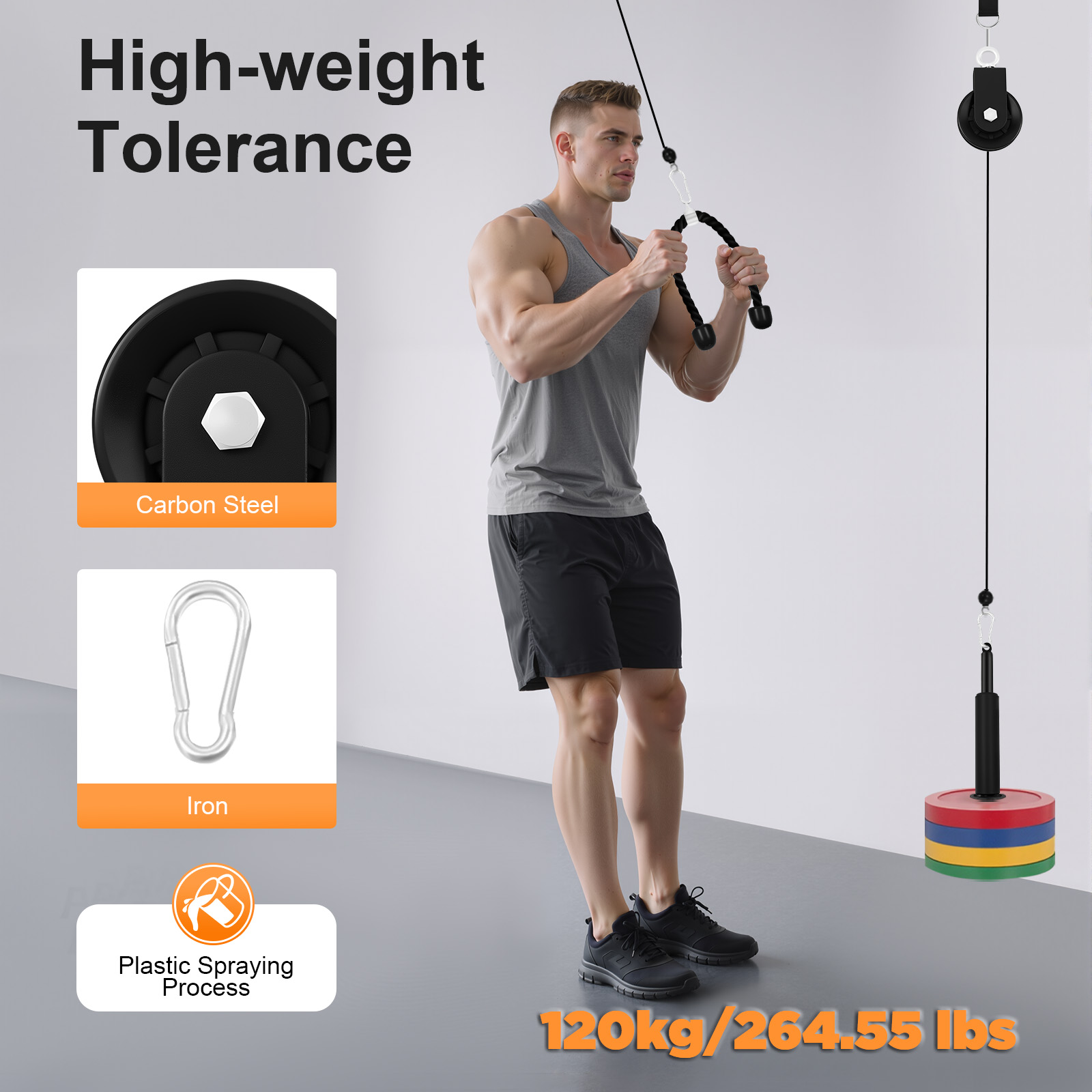 120kg Cable Pull Fitness Syste - Home Gym Cable Pulley System 评论和价格