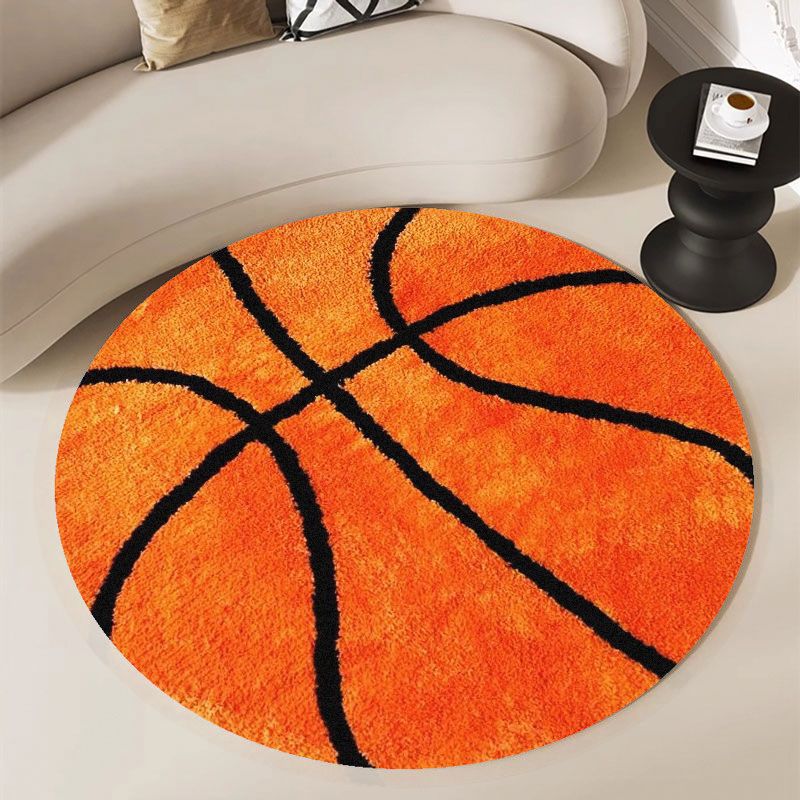 Basketball Pattern Round Rug F - Home Gym On Carpet 评论和价格