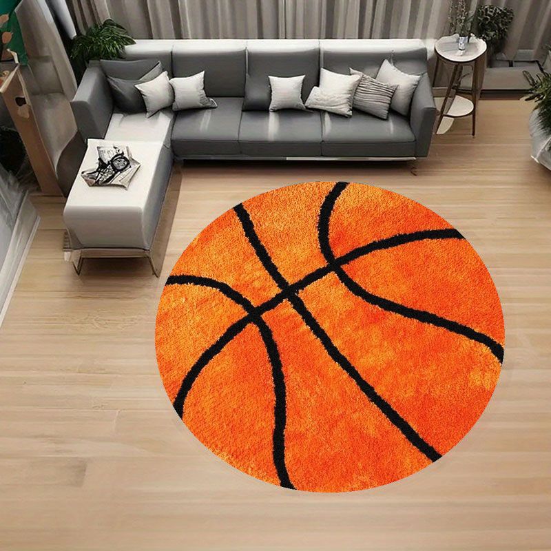 Basketball Pattern Round Rug F - Home Gym On Carpet 评论和价格