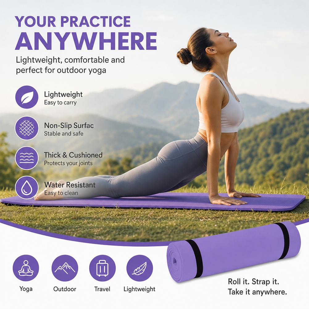 1/2Pcs Thick Yoga Mat Anti-ski - Gymnastics Mat Thick 评论和价格