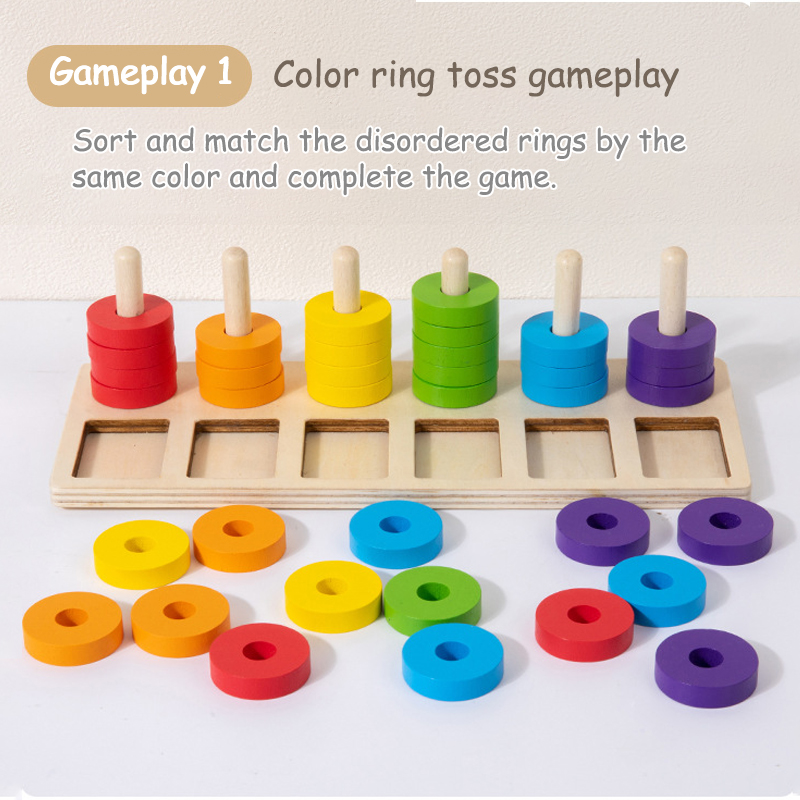Montessori Memory Training Col - Gymnastic Rings Wooden 评论和价格
