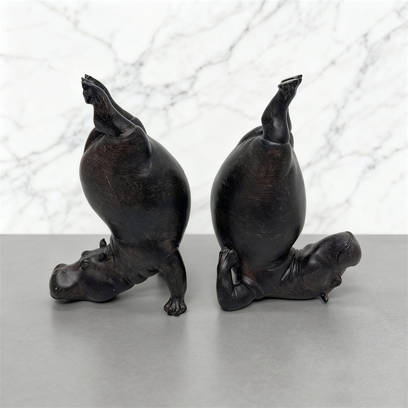 Yoga Hippo Resin Figurine Zen  - Home Gym Zen 评论和价格
