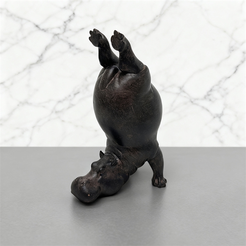 Yoga Hippo Resin Figurine Zen  - Home Gym Zen 评论和价格