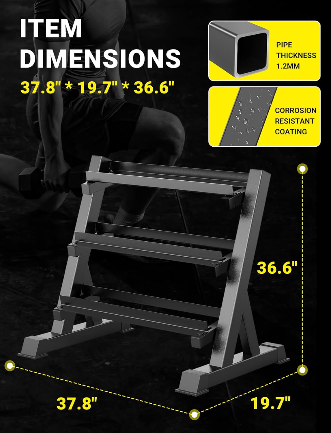 Home Gym Dumbbell Rack, 3 & 5  - Home Gym Usa 评论和价格
